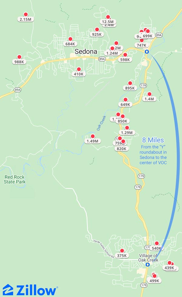 Sedona housing demand map